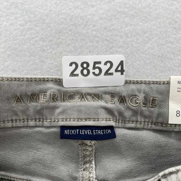 American Eagle Jegging Crop Women's 8 Gray Stretch Denim High Rise Skinny Jeans - Picture 4 of 15